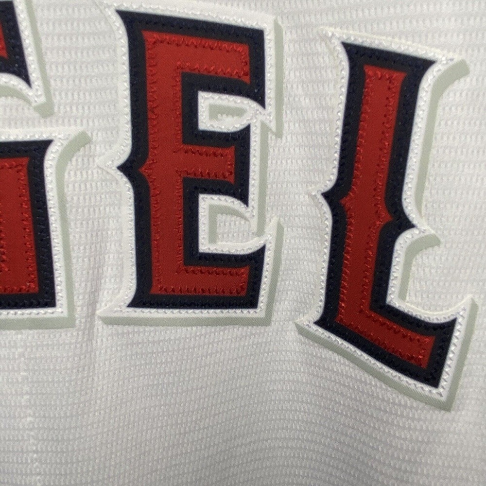 Nike Mike Trout Baseball Jersey White Los Angeles Angels Anaheim SEWN LA Mens XL - Picture 6 of 12